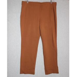 Chicos Pants Womens Plus Size 3 Juliet Straight Leg Brown‎ Pull On Office Career